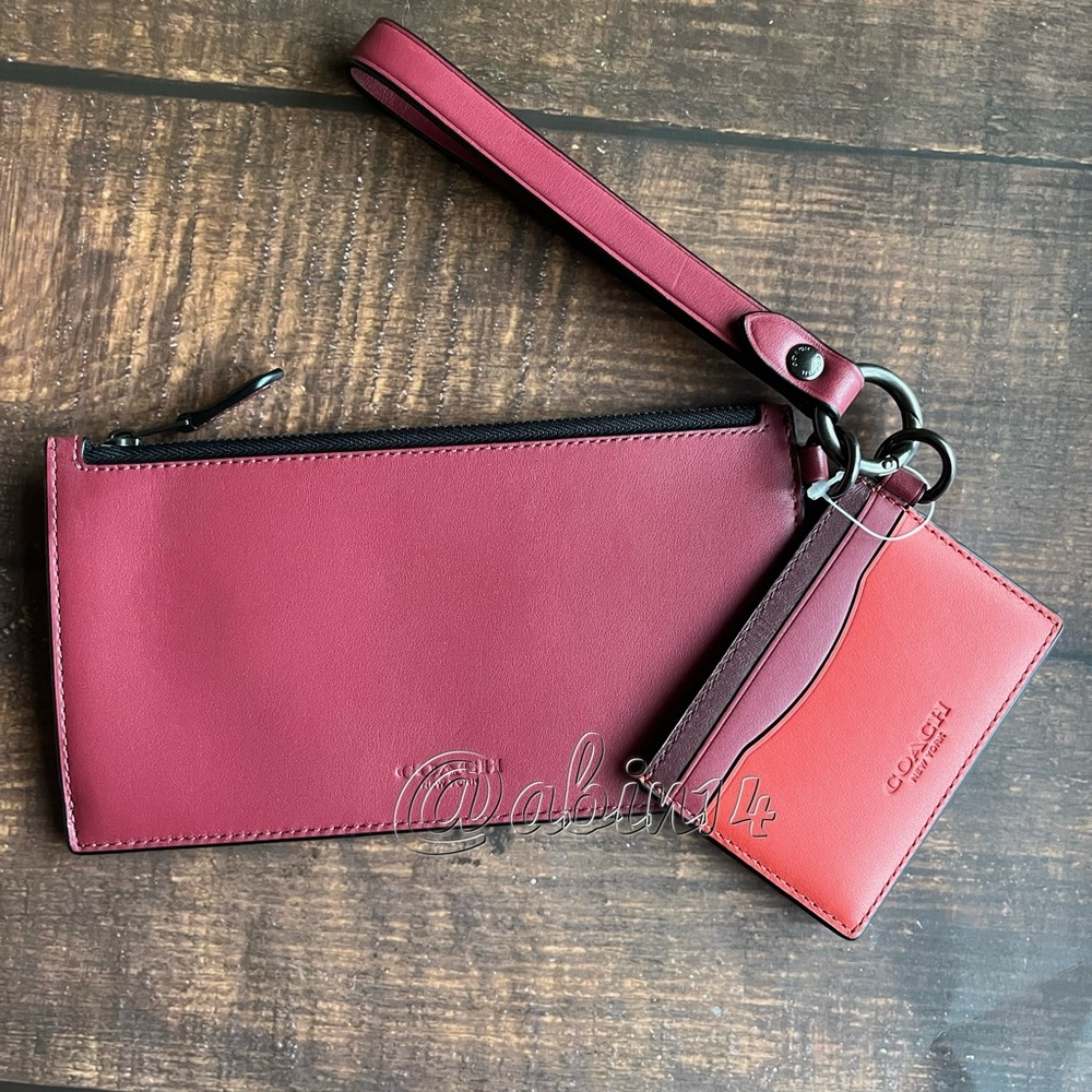 NWT Coach Leather SLG Trio
